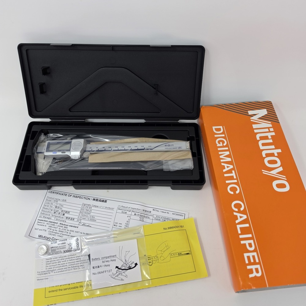 Mitutoyo IP67 Electronic Caliper Model CD-P6"SR ~ 0.01mm Resolution 500-768-20